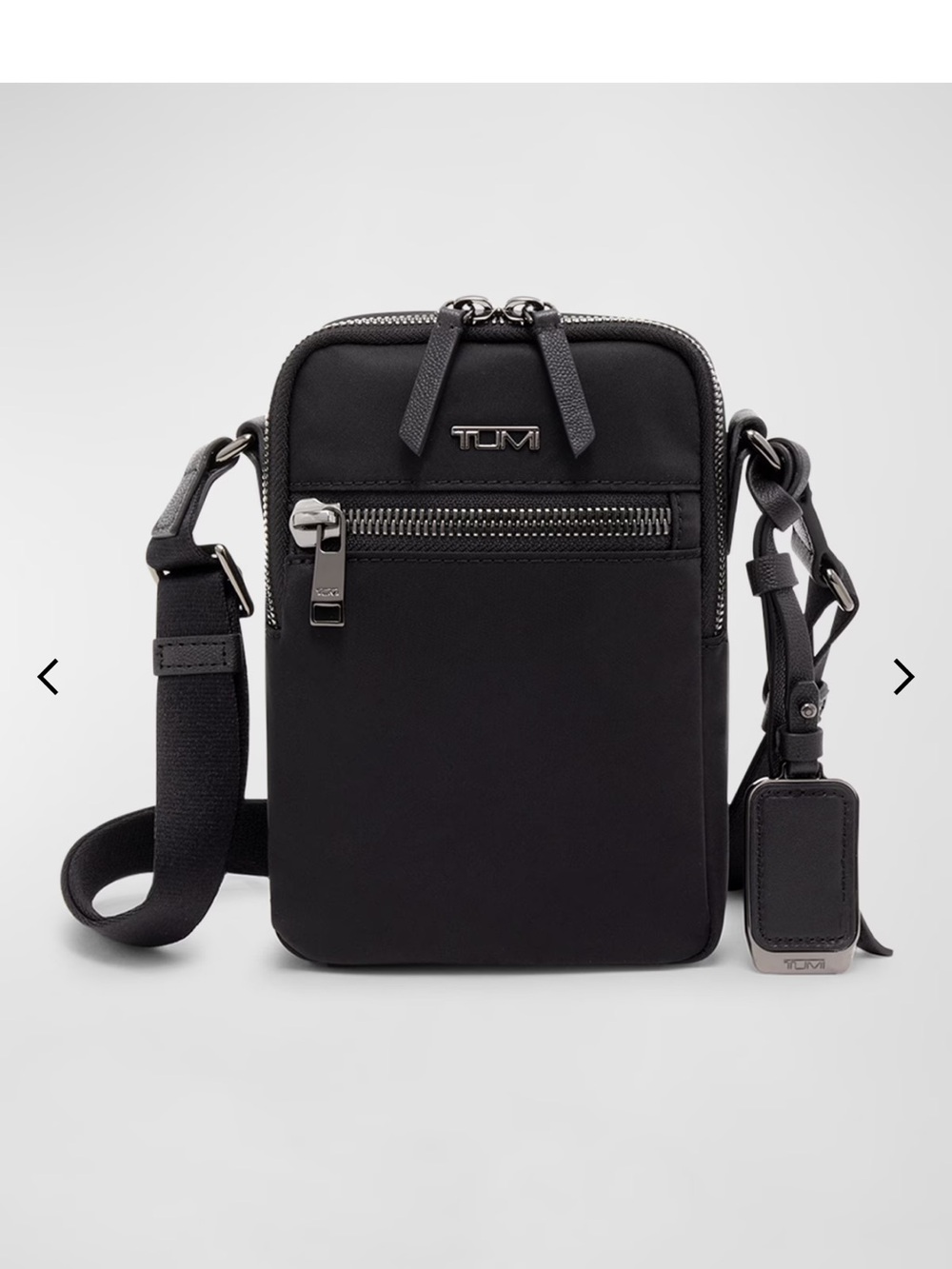 Tumi Black Compact Messenger Crossbody with Luggage Tag